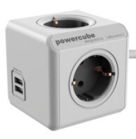 Allocacoc 1406GY/DEEUPC - 1.5 m - 4 AC outlet(s) - Type F - Gray - White