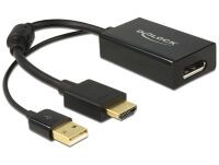 DELOCK HDMI Adapter A -> Displayport St/Bu +USB Strom 4K (62667)