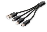 DIGITUS 3-in-1 Kabel USB-A + Lightning + Micro USB + USB-C Kabel und Adapter -Kommunikation-