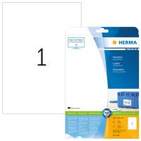 HERMA Labels Premium A4 210x297 mm white paper matt 25 pcs. - White - Self-adhesive printer label - A4 - Paper - Laser/Inkjet - Permanent