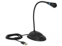 DeLOCK USB Schwanenhals Mikrofon Standf.  mit Standfuß und Mute + On / Off Taste (65871)