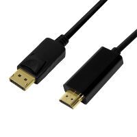 LogiLink CV0127 - 2 m - DisplayPort - HDMI Type A (Standard) - Male - Male - Straight