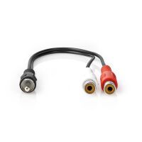 Nedis Subwoofer Kabel / RCA / 2x Cinch Buchse / Vernickelt / 0.20 m / Rund / 5.0 x 2.5 mm / Schwarz / Box