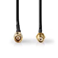 Nedis Antennenkabel / SMA-Stecker / SMA-Buchse / Vergoldet / 50 Ohm / Einzeln geschirmt / 5.00 m / Rund / PVC / Schwarz / Label