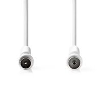 Nedis Koaxial Kabel / IEC (Coax) Stecker / IEC (Coax) Buchse / Vernickelt / 120 dB / 75 Ohm / 4-fach geschirmt / 1.50 m / Rund / PVC / Weiss / Label