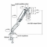 Nedis Schreibtisch Monitorhalterung / Gasfeder / 1 Bildschirm / 15 - 32 " / 75x75 / 100x100 / Vollbeweglich