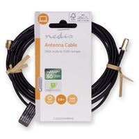 Nedis Antennenkabel / SMA-Stecker / SMA-Buchse / Vergoldet / 50 Ohm / Einzeln geschirmt / 3.00 m / Rund / PVC / Schwarz / Label