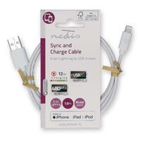 Nedis LIGHTNING KABEL USB 2.0 1M WS (CCGL39300WT10)