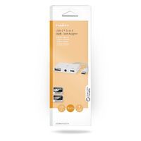 Nedis USB Multi-Port-Adapter / 3-in-1 / USB 2.0 / USB-C™ Stecker / USB-A Buchse / USB-C™ Buchse / 3.5 mm Buchse / 480 Mbps / 0.10 m / Rund / Vernickelt / PVC / Weiss / Box