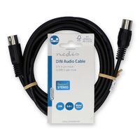 Nedis DIN-Audio-Kabel / DIN 5-Pin Stecker / DIN 5-Pin Stecker / Vernickelt / 3.00 m / Rund / PVC / Schwarz / Label