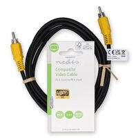 Nedis Composite-Videokabel / RCA / RCA / Vernickelt / 480p / 2.00 m / Rund / PVC / Schwarz / Label
