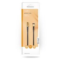 Nedis Antennenkabel / SMA-Stecker / SMA-Buchse / Vergoldet / 50 Ohm / Einzeln geschirmt / 5.00 m / Rund / PVC / Schwarz / Box