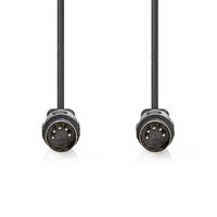Nedis DIN-Audio-Kabel / DIN 5-Pin Stecker / DIN 5-Pin Stecker / Vernickelt / 2.00 m / Rund / PVC / Schwarz / Label