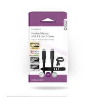 Nedis USB-Kabel / USB 3.2 Gen 2 / USB-C™ Stecker / USB-C™ Stecker / 240 W / 8K@30Hz / 20 Gbps / Vernickelt / 1.00 m / Rund / Silikon / Schwarz / Box