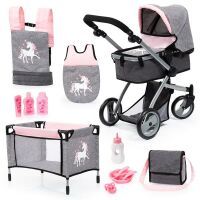 Bayer Design 18333AC Kombi-Puppenwagen Mega Set Einhorn