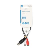 Nedis DIN-Audio-Kabel / DIN 5-Pin Stecker / 2x Cinch Buchse / Vernickelt / 0.20 m / Rund / PVC / Schwarz / Label