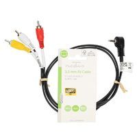Nedis Audio-Video-Kabel / 3.5 mm Stecker / 3x Cinch-Stecker / Vernickelt / 1.00 m / Rund / PVC / Schwarz