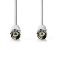 Nedis Satelliten- und Antennenkabel / F Stecker / F Stecker / Vernickelt / 50 dB / 75 Ohm / Doppelt geschirmt / 1.50 m / Rund / PVC / Weiss / Label