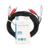 Nedis Stereo-Audiokabel / 2x RCA Stecker / 2x RCA Stecker / Vernickelt / 5.00 m / Rund / Schwarz / Label