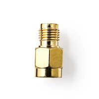 Nedis SMA Adapter / SMA-Buchse Reverse Polarity / SMA-Stecker / Vergoldet / 50 Ohm / Gerade / PVC / Gold / 2 Stück / Box