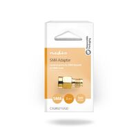 Nedis SMA Adapter / SMA-Buchse Reverse Polarity / SMA-Stecker / Vergoldet / 50 Ohm / Gerade / PVC / Gold / 2 Stück / Box
