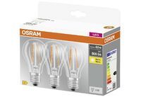 OSRAM LED Filament Birne E27 6,5W 806lm 2.700K klar 3er Box