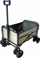 VEDES Großhandel GmbH - Ware Outdoor active Bollerwagen beige/olivgrün 77x53x92 cm