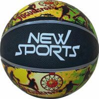 VEDES Großhandel GmbH - Ware New Sports Basketball schwarz/bunt, Größe 7, unaufgblasen