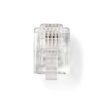 Nedis Telefon Verbinder / Verbindungstyp: RJ11 / Gerade / Beschichtung: Vergoldet / PVC / Transparent