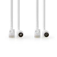 Nedis Coax & Cat6 Kombikabel / IEC (Coax) Stecker / RJ45 Stecker / IEC (Coax) Buchse / RJ45 Stecker / Vernickelt / RG58 / 75 Ohm / Doppelt geschirmt / 3.00 m / Rund / PVC / Weiss / Label