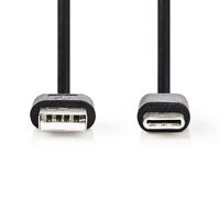 Nedis USB-Kabel / USB 2.0 / USB-A Stecker / USB-C™ Stecker / 5 W / 480 Mbps / Vernickelt / 2.00 m / Rund / PVC / Schwarz / Label