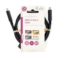 Nedis USB-Kabel / USB 3.2 Gen 2 / USB-C™ Stecker / USB-C™ Stecker / 240 W / 8K@30Hz / 20 Gbps / Vernickelt / 1.00 m / Rund / PVC / Anthrazit / Label