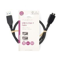 Nedis USB-Kabel / USB 3.2 Gen 1 / USB-A Stecker / USB Micro-B Stecker / 18 W / 5 Gbps / Vernickelt / 0.50 m / Rund / PVC / Schwarz / Label