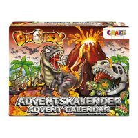 CRAZE DINOREX Adventskalender Kinder - Dino Spielzeug Adventskalender mit Dinosaurier Figuren, Playset mit Vulkan und Lava