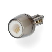 Nedis Anti-Twist Telefon Adapter / Verbindungstyp: RJ10 / Adaptertyp: Adapter / PVC / Schwarz / Transparent