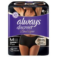 Always Discreet Boutique Schwarze Höschen M, Bei Blasenschwäche, Absorbieren Gerüche Und Feuchtigkeit, Verhindern Auslaufen 9 Stück 