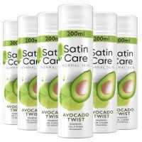 Multipack Gillette Satin Care Intimpflege Rasiergel Damen 6x (200 ml), Avocado Twist