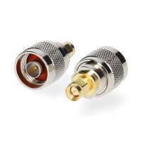 Nedis SMA Adapter / SMA-Stecker / N Stecker / Vergoldet / 50 Ohm / Gerade / PVC / Gold / Silber / 2 Stück / Box