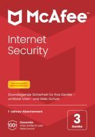 McAfee Internet Security, 3-Geräte, 1-Jahr, Windows/Mac/Android/iOS (Code in a Box)