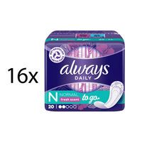 Multipack 16x always 20 Slipeinlagen Normal to go mit Frischeduft 