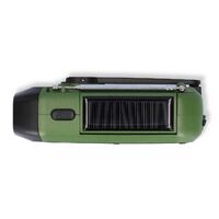 Nedis Notfallradio / Tragbare Ausführung / DAB+ / FM / Batteriebetrieben / Handkurbel / Solar Powered / Stromversorgung über USB / Weckerfunktion / Grün / Schwarz