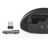 Nedis Kabellose ergonomische Maus ERGOMSWS100BK - 1600 dpi 6 Tasten - Mouse - 1,600 dpi