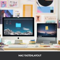 Logitech MX Keys Mini für Mac grau Tastaturen PC -kabellos-