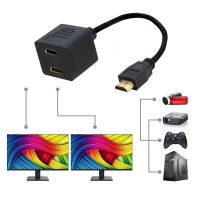 Techly ICOC-HDMI-F-002 - 0.3 m - HDMI Type A (Standard) - 2 x HDMI Type A (Standard) - Black