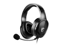 MSI IMMERSE GH20 Gaming Headset 'Black with Iconic Dragon Logo - Wired Inline controller and jack with splitter cable - 40mm Neodymium Drivers - Unidirectional Mic - PC and Cross-Platform Compatibility’ - Headset - Head-band - Gaming - Black - Binaural - 