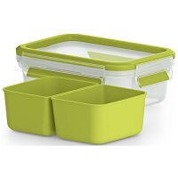 EMSA 518102 - Lunch container - Adult - Green,Transparent - Polypropylene (PP),Thermoplastic elastomer (TPE) - Monotone - Rectangular