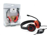 Conceptronic USB Headset - Headset - Head-band - Calls & Music - Red - Binaural - Digital