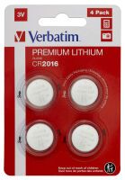 Batterie CR2016 Verbatim Lithiumbatterien 4er Pack. 3V (49531)