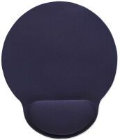 Manhattan Wrist Gel Support Pad and Mouse Mat - Blue - 241 × 203 × 40 mm - non slip base - Lifetime Warranty - Card Retail Packaging - Blue - Monochromatic - Wrist rest - Non-slip base - Gaming mouse pad
