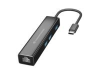 CONCEPTRONIC Adapter USB-C -> RJ45 Gigabit,3xUSB3.0 0.15m sw (DONN07B)
